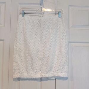 🌹 Max Studio White Cotton Eyelet Skirt - 8